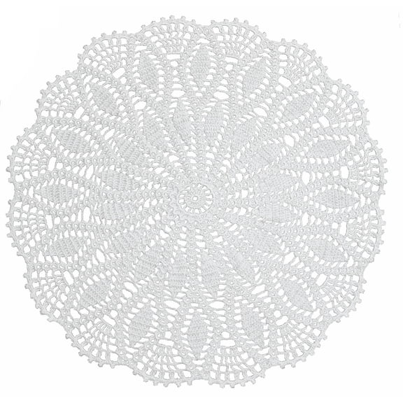 BomHCS 22 Inch Handmade Crochet Cotton Round Placemat Lace Mat Boho Dining Table Doily Kitchen Decor Washable Tablecloth Doilies