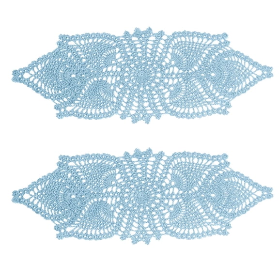 BomHCS 7 in x 21 in Lace Placemats Handmade Crochet Table Doilies Knitted Pineapple Eyes Flower Doily Kitchen Place Mats, Set of 2