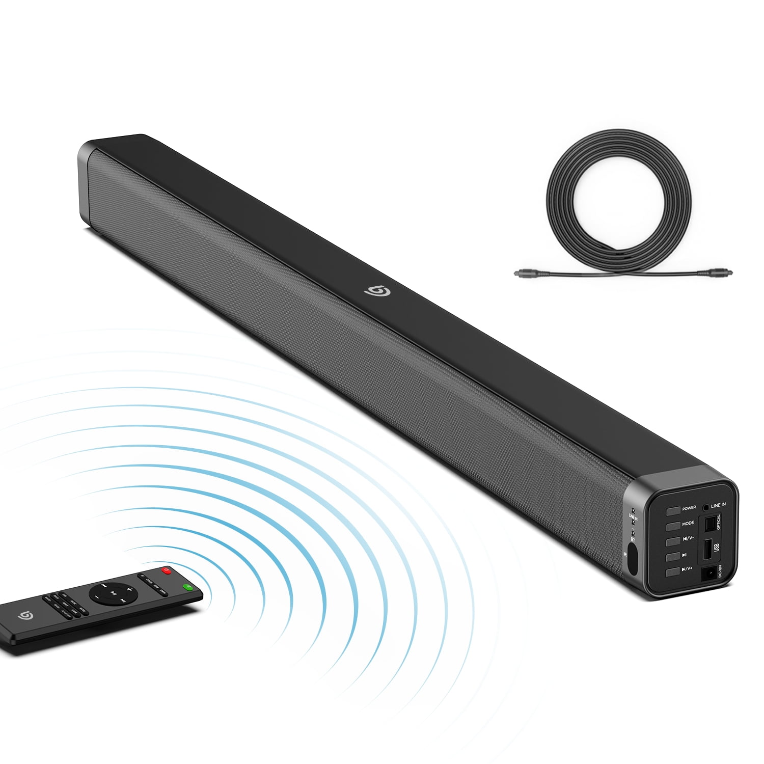 Bomaker Sound Bar for tv, 80W/120dB TV Speakers Wireless Bluetooth Sound  Bar with 3D Surround Sound System, Enhanced Bass Technology,  Optical/Aux/USB