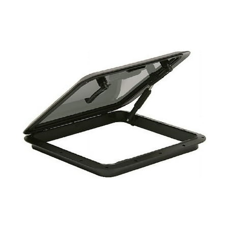 Bomar Black with Smoked Acrylic Lens Boat Hatch Package with Trim Ring & Screen