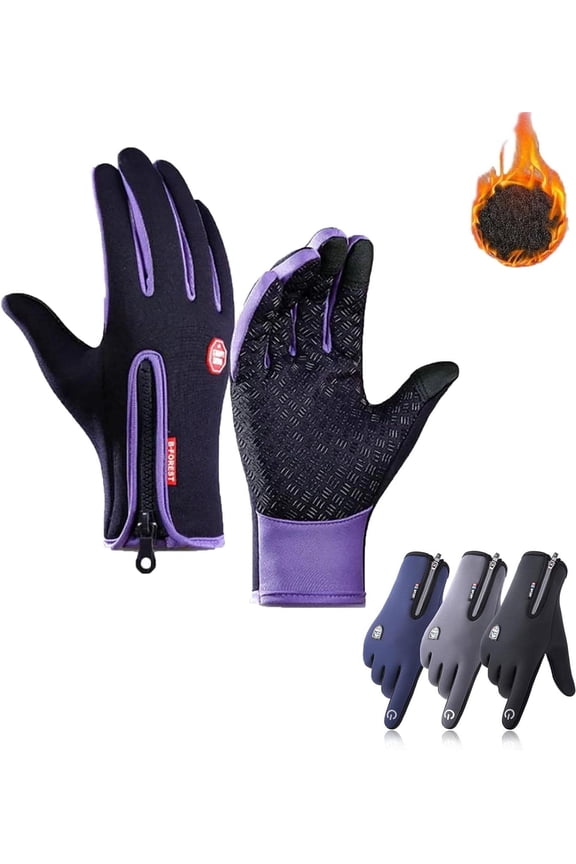 Bomaze USB Heated Gloves for Men and Women, Windproof Waterproof Thermal Winter Gloves with Touchscreen Compatibility, 3 Heat Settings for Skiing Cycling