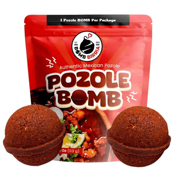 Bomb Birria Pozole Seasoning Bomb, Authentic Mexican Soup Seasoning, 2 Bombs Pack - Traditional Pozole Made with Real Chiles, Herbs & Spices with ZERO ADDITIVES for Quick and Flavorful Meals