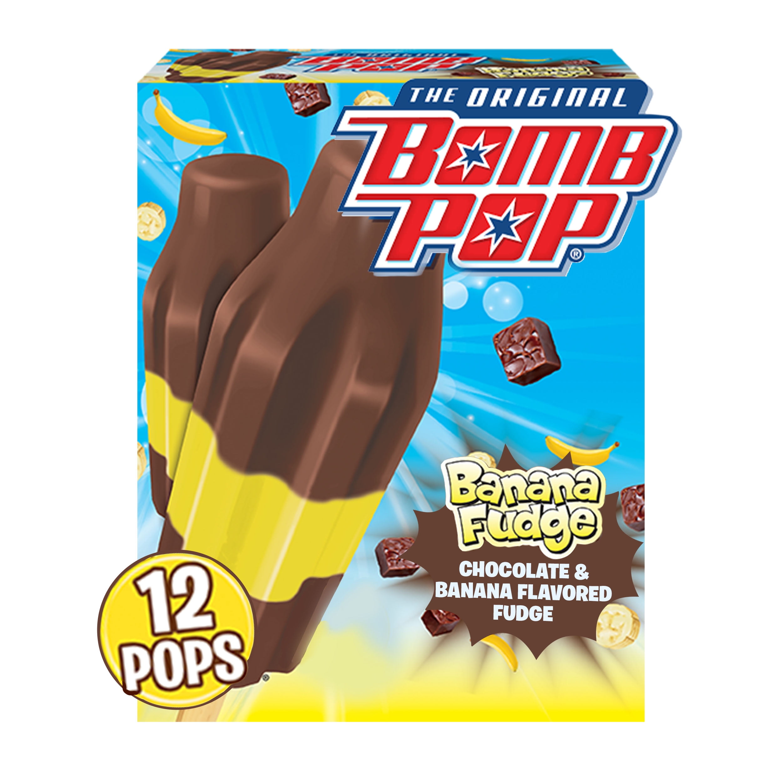 Bomb Pop Banana Fudge Ice Pops, 12 Count