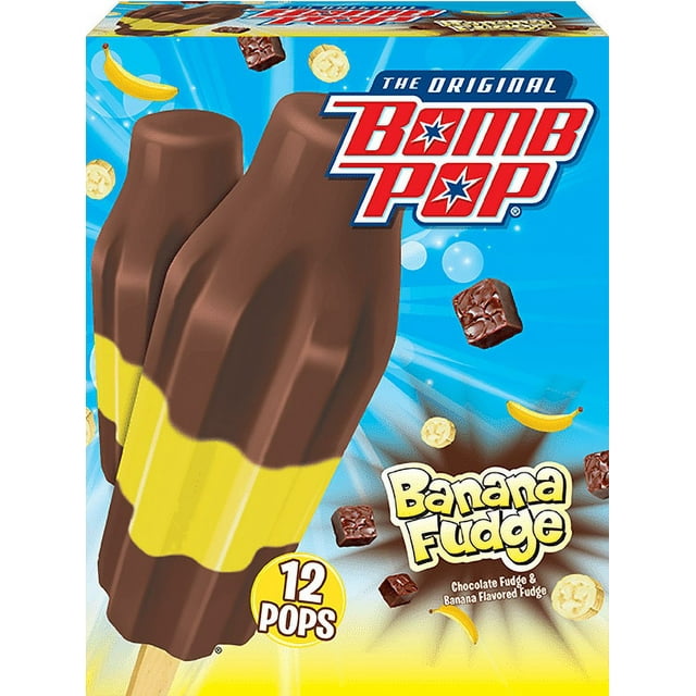 Bomb Pop Banana Fudge Ice Pops, 12 Pack