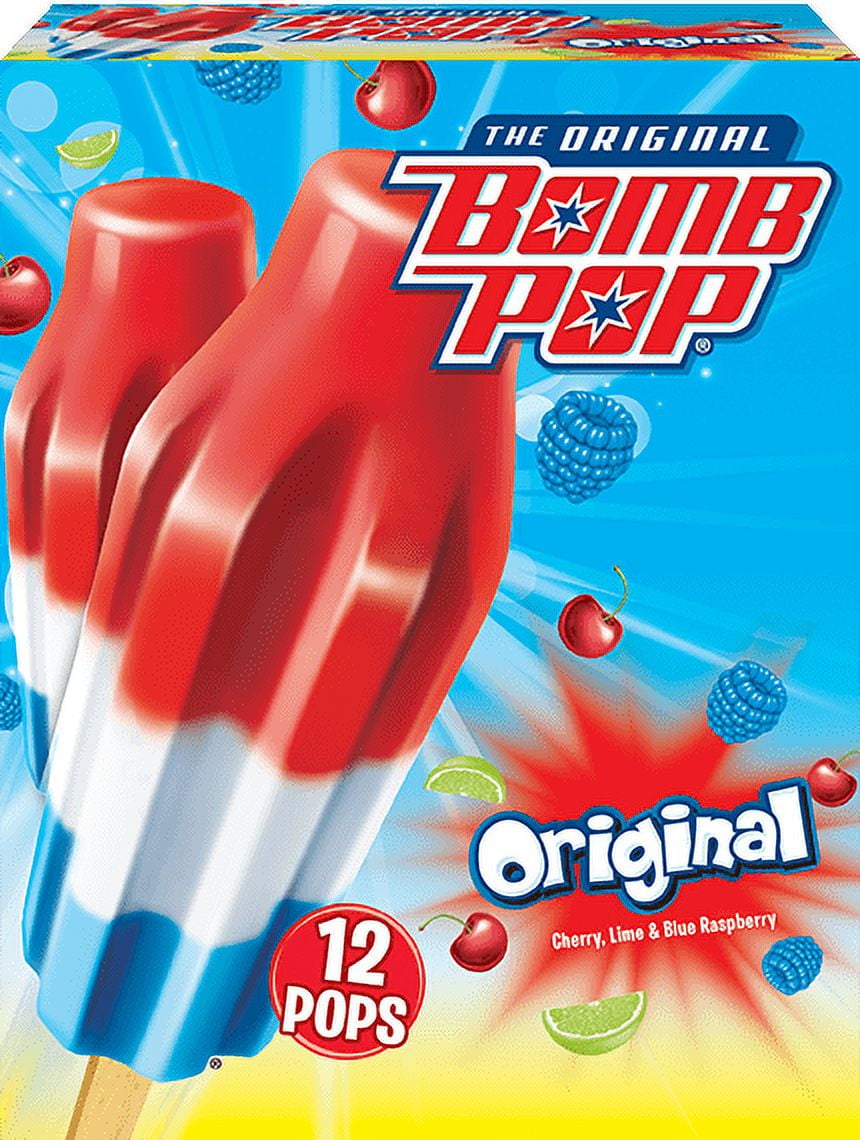 Bomb Pop Original Ice Pop, Frozen Sweet Treat for Back to School, 12 ...