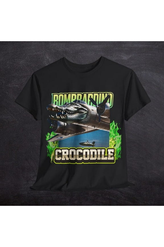 Bombardino Crocodilo Funny Brain Rot T-shirt, Bootleg Rap Tee, Meme Shirt, Weird Clothes, Italian Brainrot Meme, Crocodile Tee, Trending Tee