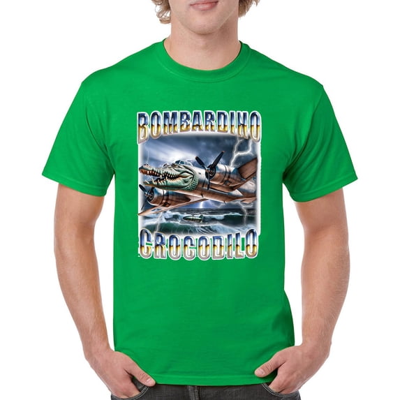 Bombardino Crocodilo T-shirt Fun Italian Brainrot Gen Z Alpha Meme Men's Tee