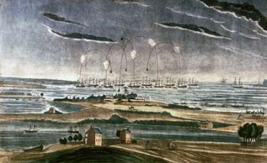 Bombardment of Fort Mchenry Canvas Art - John Bower (24 x 36)