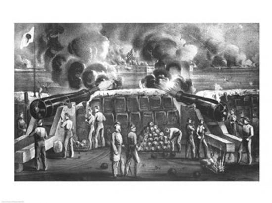 Bombardment of Fort Sumter Canvas Art - (24 x 18)
