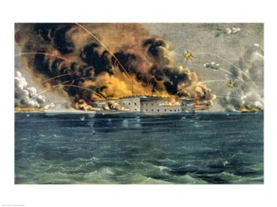 Bombardment of Fort Sumter Canvas Art - (36 x 24)