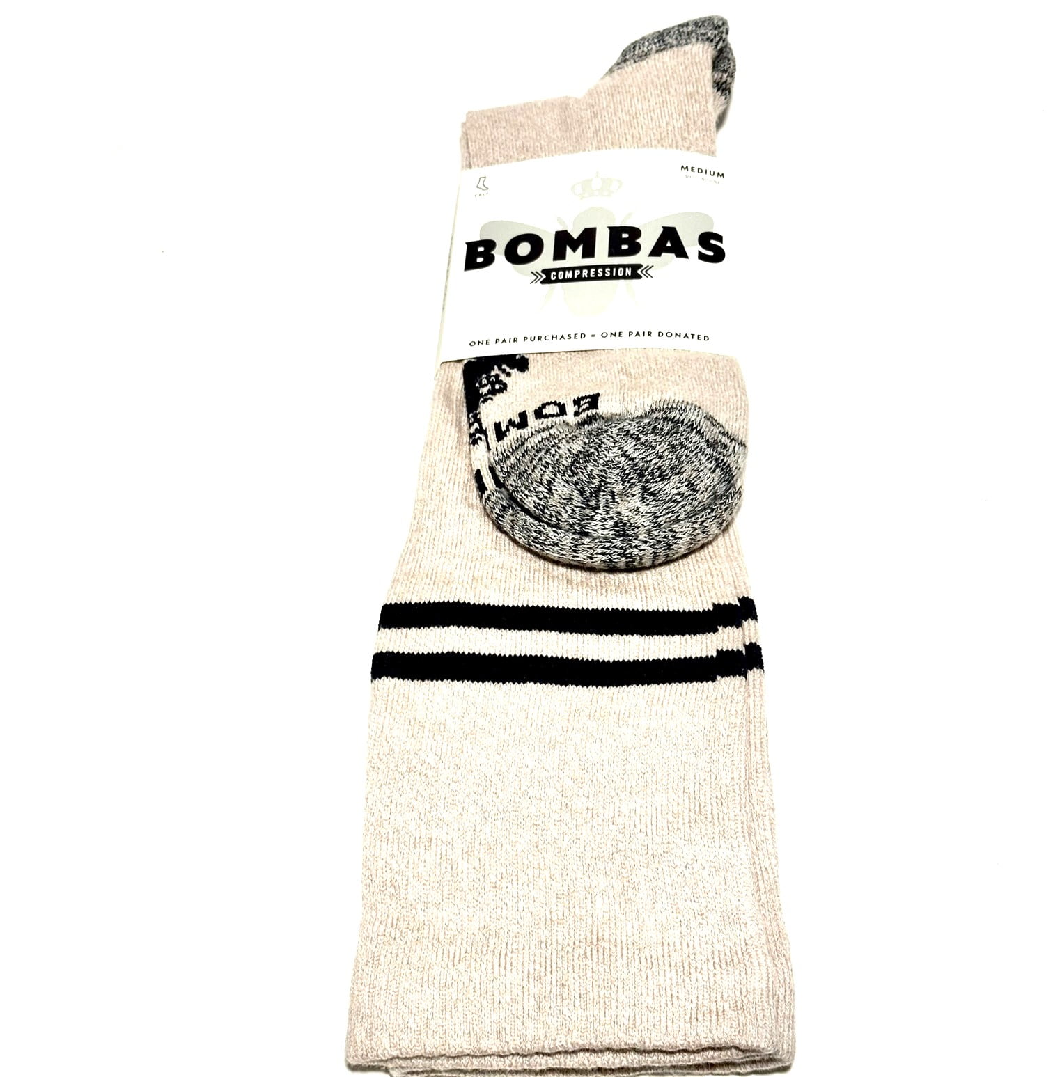 Bombas Compression Socks Size Medium (Women 810.5 Men 69) Tan/Khaki