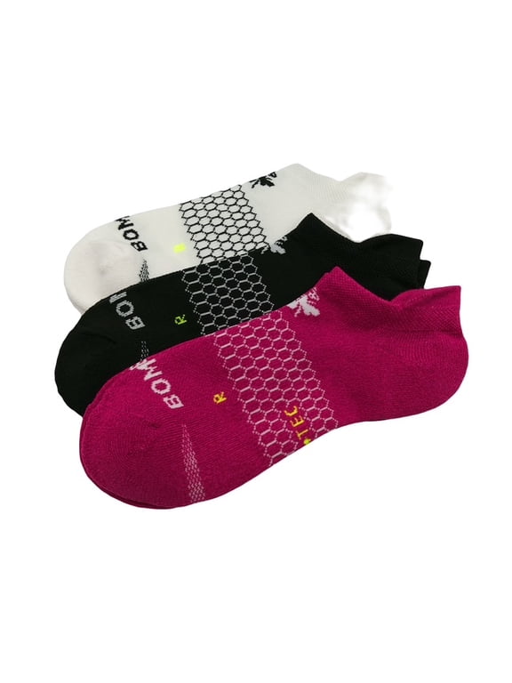 Women's All Purpose Performance Ankle Socks (White/Black/Pink) 3PK-Medium