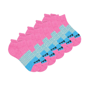 Bombas Womens Cushioned Ankle Socks, Athletic Running Low Cut Socks 5-Pack, Rose/Aqua, Size M
