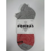 Bombas Womens Tri-Block Ankle Socks - Med Gray/Red