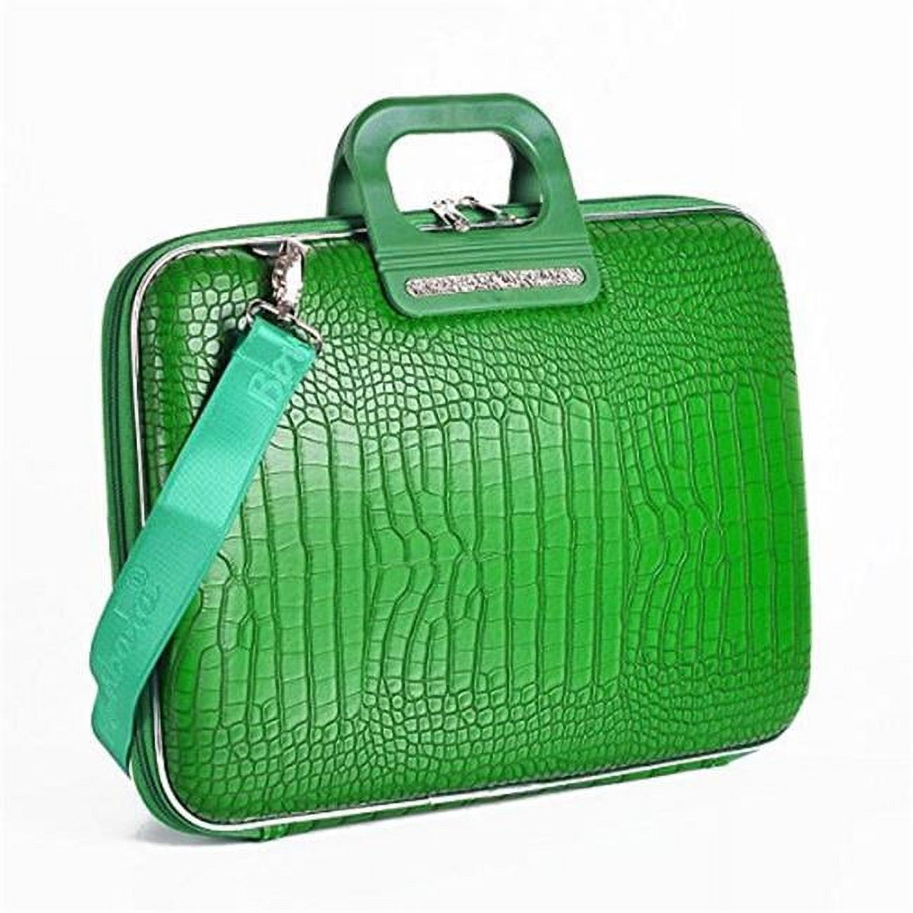 Bombata Cocco 15.6-Inch Laptop Briefcase - Turquoise Vinyl & Silicone Handle Business Bag (Unisex)