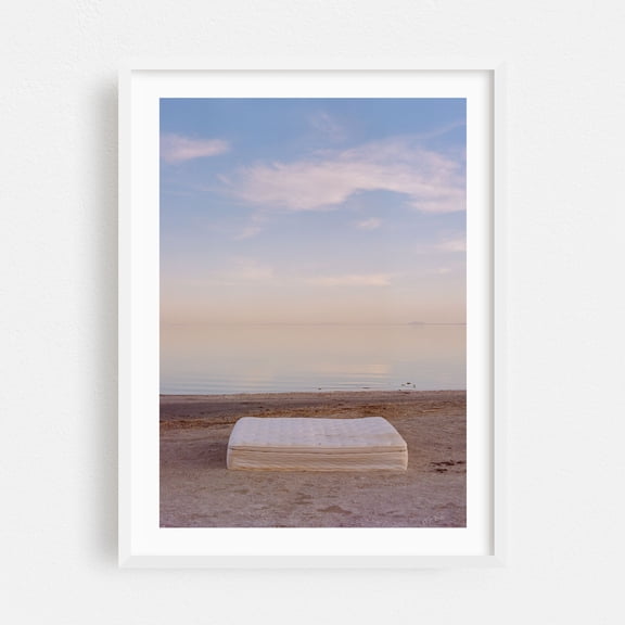 Bombay Beach - Bombay Beach California Photography Minimalist Coast Beach Pastel Surrealism Abandoned Landscape White Framed Wall Art Print 11 x 14 inches