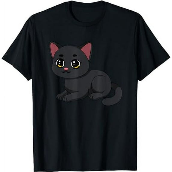 Bombay Cat Black Kitten Neko Cute Kawaii Anime Cat T-Shirt