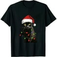 thumbnail image 1 of Bombay Cat Christmas Lights Xmas Cat Lover Santa Hat T-Shirt, 1 of 5