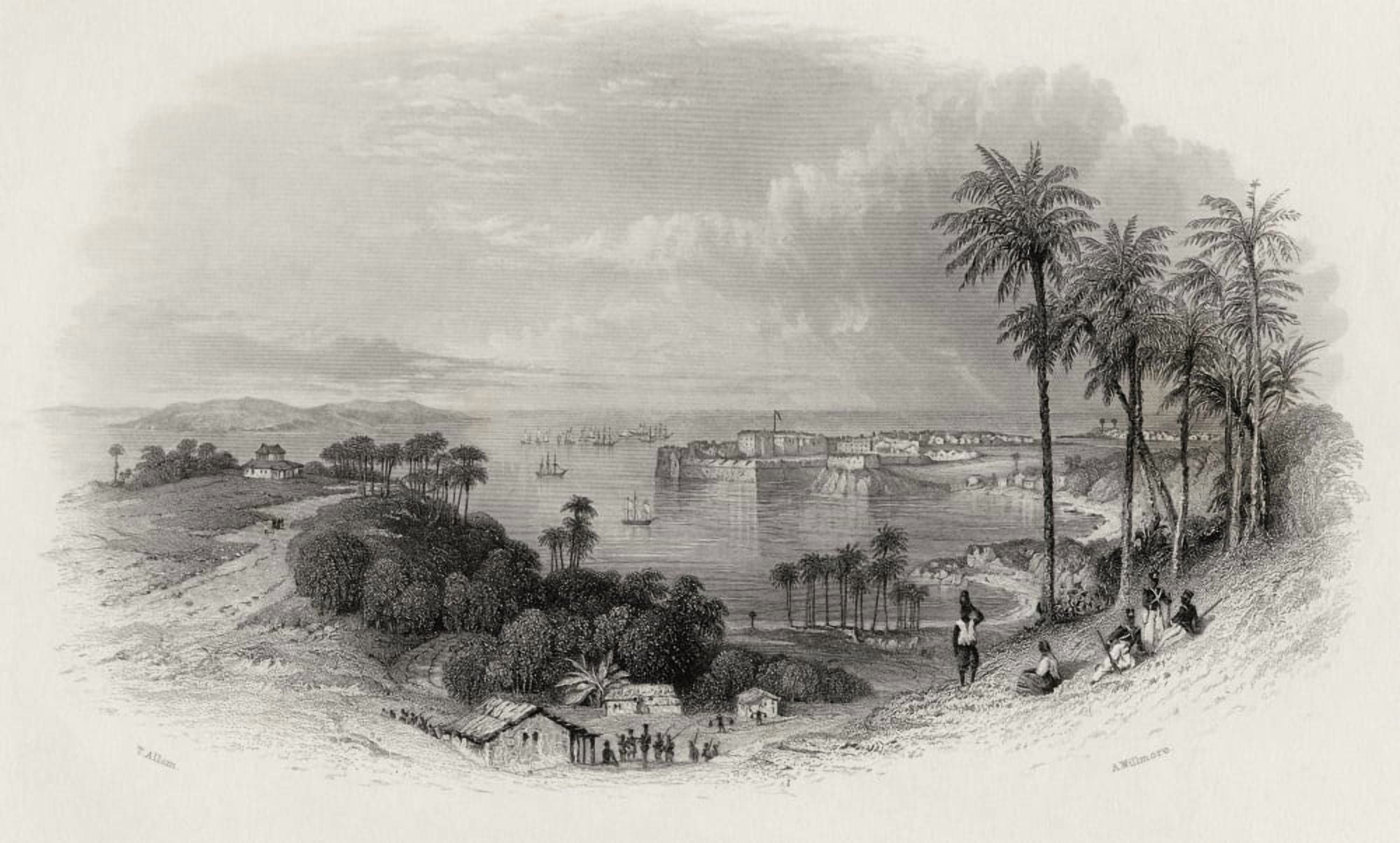 Bombay India Engraved By Willmore After T Allom Canvas Art - Ken Welsh Design Pics (18 x 11)