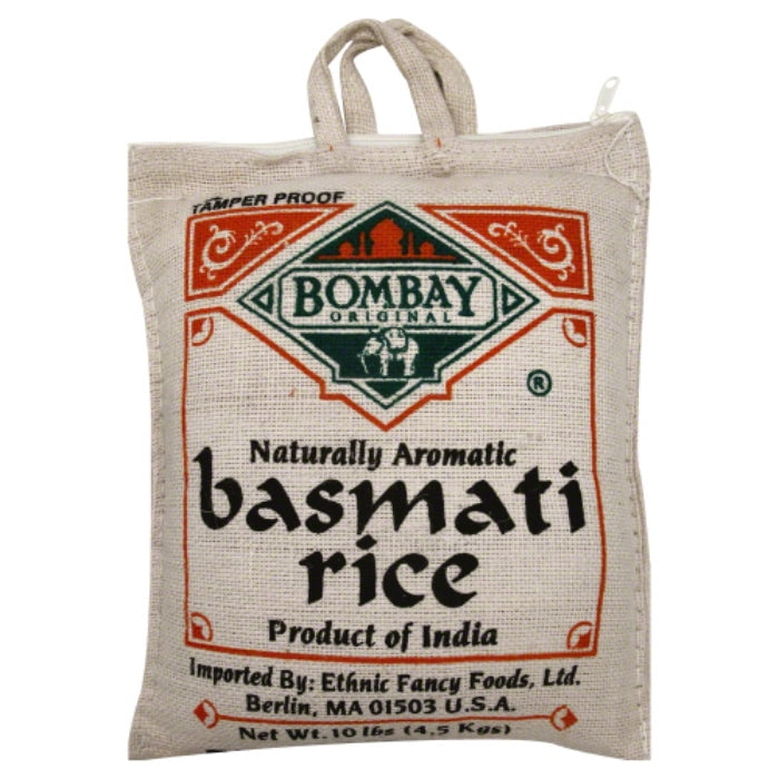 BOMBAY, RICE BASMATI WHITE, 10 LB, (Pack of 1)