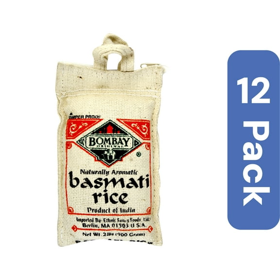 Bombay White Basmati Rice 2 lb (Pack Of 12)