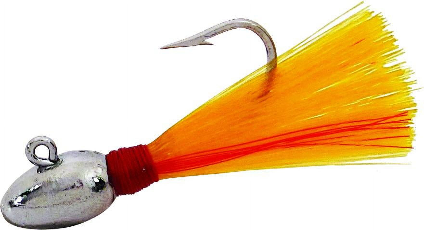Bomber BSWGPOMPN14MY Nylure Pompano Fishing Jig 1/4 oz Chrome And Yellow 