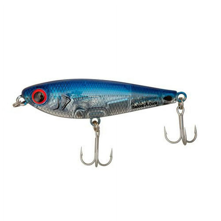 Bomber Badonk A Donk High Pitch Fishing Lure Saltwater Topwater Silver  Flash Blue Back 3 1/2 in 1/2 oz 