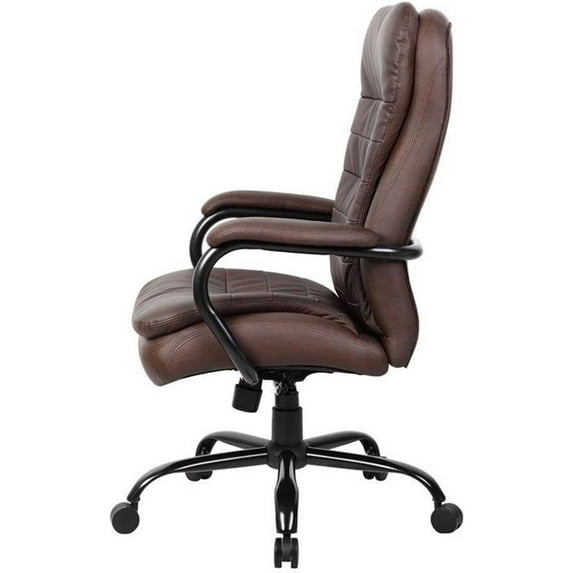 Bomber Brown Faux Leather Ergonomic Office Chair with Height Adjustment