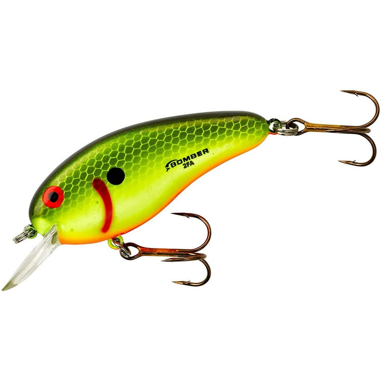 Bomber Deep Flat A 3/8 oz Fishing Lure - Chartreuse/Black Scales