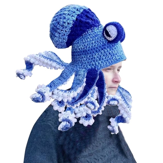 Bomber Hats AURORADY Adult Halloween Party Tricky Funny Head Cover Crochet Yarn Hat Crochet Hat the Perfect Addition To Your Everyday Winter Wardrobe, Winter Warm Hat C