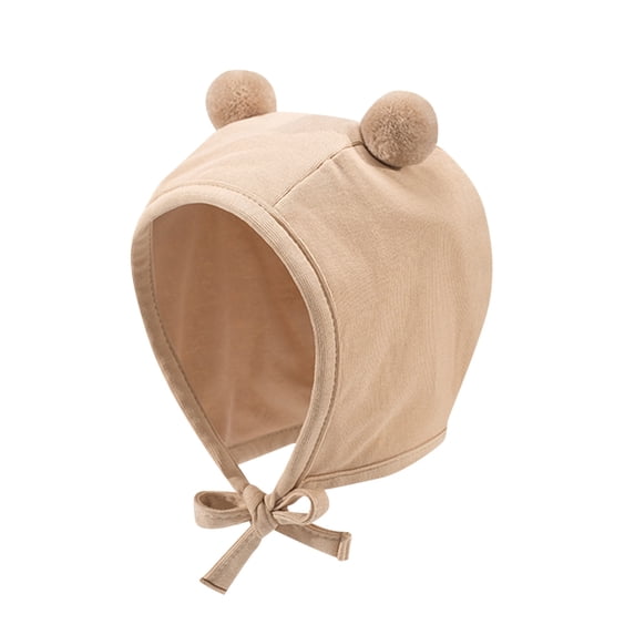 Bomber Hats CQXIDFH Cute Pom Pom Ear Beanie Hat, Warm Winter Knit Cap with Tethered Design for Women, Trucker Hats (Khaki, One Size)