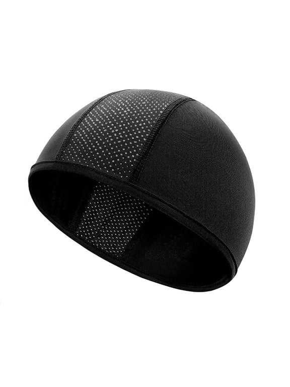 Bomber Hats CQXIDFH Mesh Quick Drying Liner Beanie, Breathable Moisture Wicking Under Cap for Cycling Running Motorcycle Sports, Muslim Hat (Black, One Size)