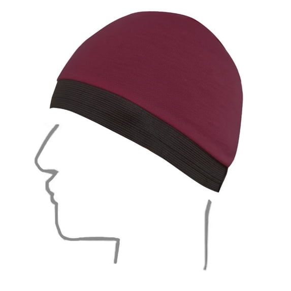 Bomber Hats CQXIDFH Mesh Quick Drying Liner Beanie, Breathable Moisture Wicking Under Cap for Cycling Running Motorcycle Sports, Visor Hat (Wine Red, One Size)