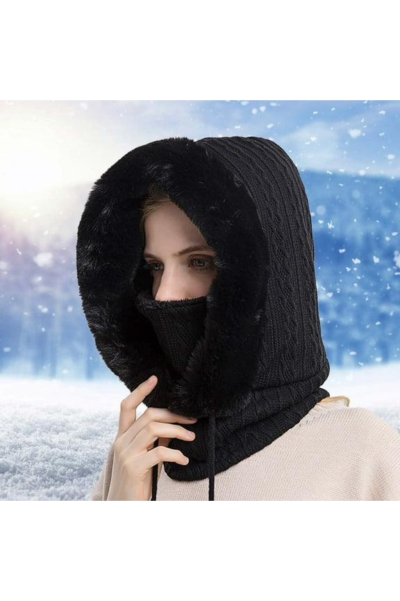 Bomber Hats Women Winter Outdoor Riding Headgear Cold-Proof Ski Cap Warm Bib Face Mask Integrated Cold-Proof Hood Hat Women's Bucket Hats