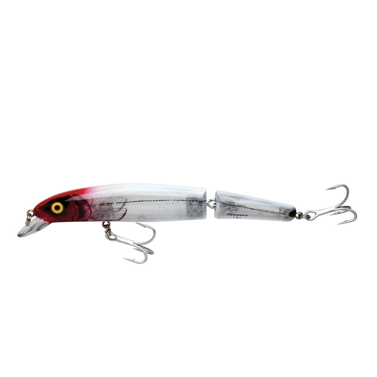 Bomber Heavy Duty Jointed Long A Crankbait 6 Silver Flash Red Head 1 oz. 