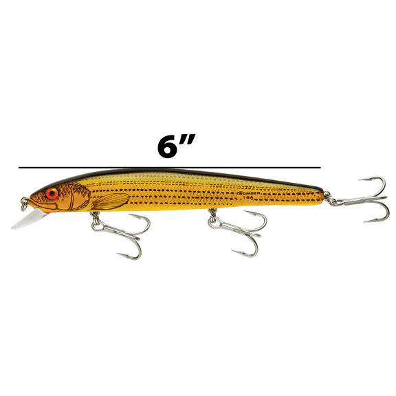Bomber Heavy Duty Long A Crankbait 6" Yellow Baby Striper 7/8 oz.