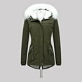 thumbnail image 1 of Bomber Jacket Women, College Jacket Teen Girls Winter with Cap Jacket Simple Long Sleeve Warm Solid Color, 1 of 9