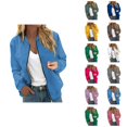 thumbnail image 1 of Bomber Jacket Women Lightweight Long Sleeve Loose Casual Zip Up Baseball Jackets Fall Coat Outerwear, 1 of 6