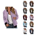 thumbnail image 1 of Bomber Jacket Women Lightweight Long Sleeve Loose Casual Zip Up Jackets with Pockets Fall Coat Outerwear, 1 of 7