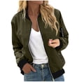 thumbnail image 1 of Bomber Jacket Women Sevevn Women's Lightweigt Jacket Casual Solid Color Pocket Zipper Jacket Coat, 1 of 6
