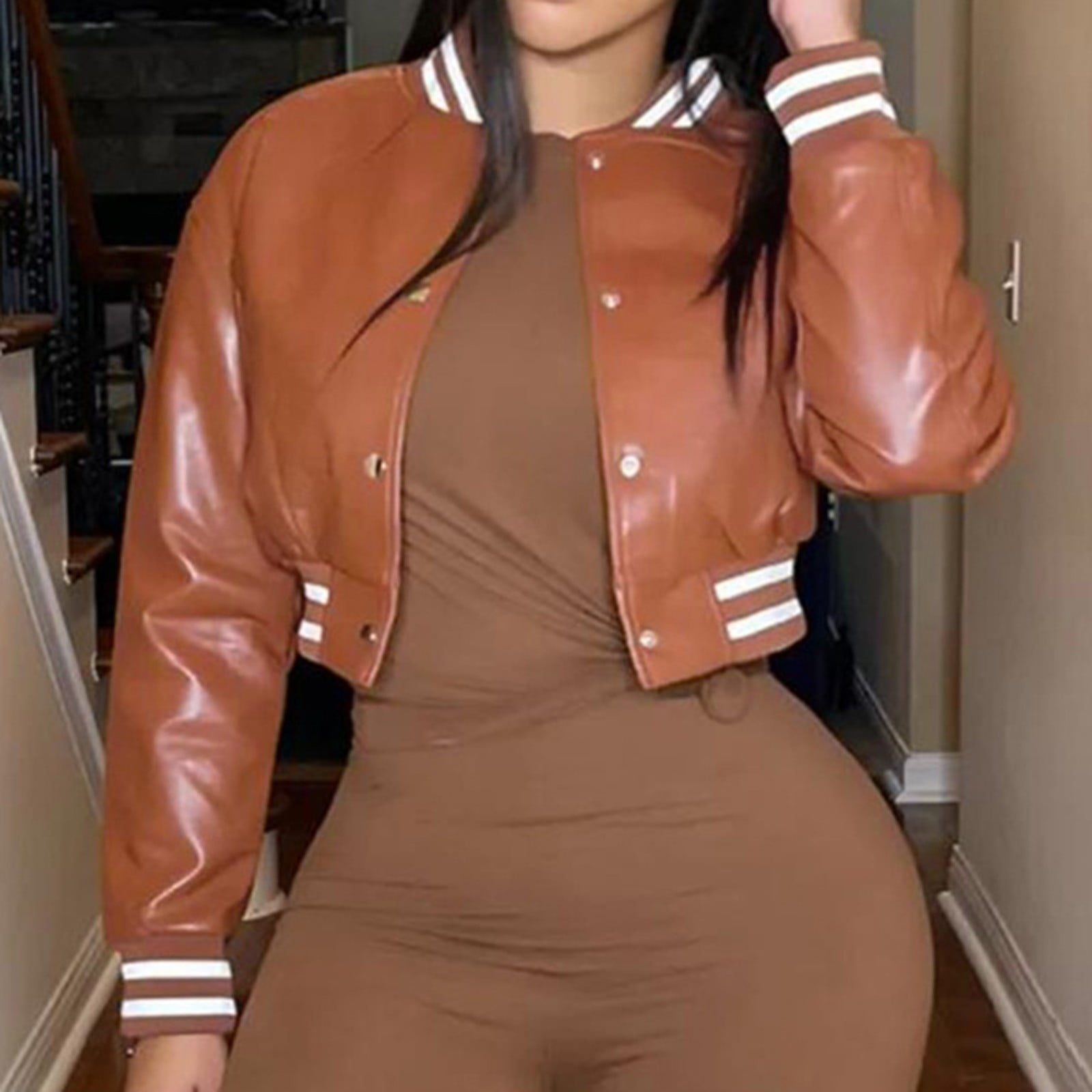 Bomber Jacket Women Women's Casual Threaded Fall And Winter Casual