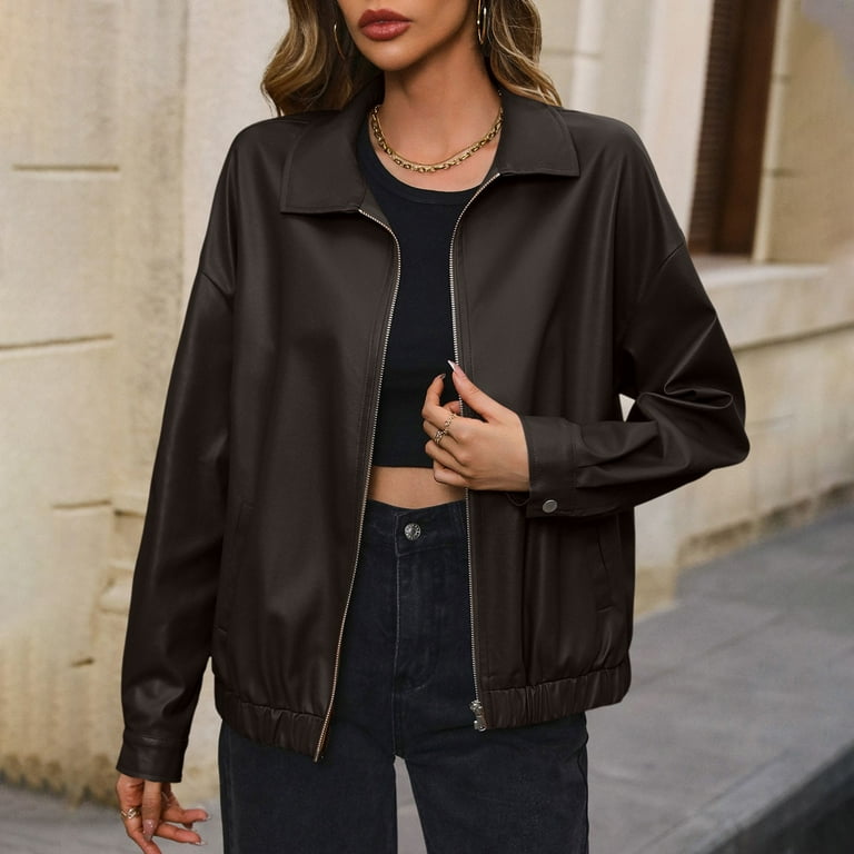 Zipper detail quilted pu jacket hotsell