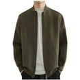 thumbnail image 1 of Bomber Jackets for Men Zip Up Sweater Leisure Knit Cardigan Mock Neck Regular Fit Windbreaker, 1 of 3