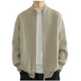 thumbnail image 1 of Bomber Jackets for Men Zip Up Sweater Leisure Knit Cardigan Mock Neck Regular Fit Windbreaker, 1 of 2