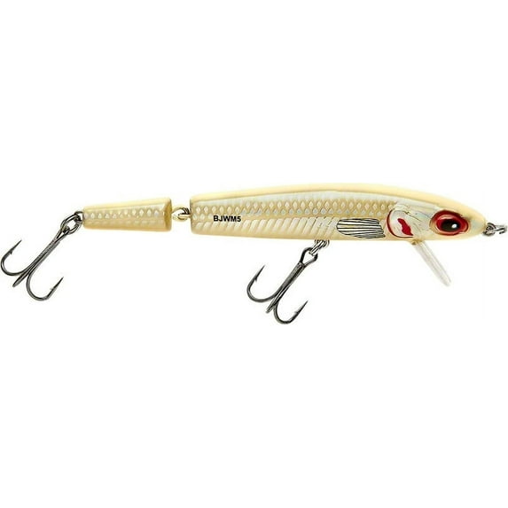 Bomber Jointed Wake Minnow Crankbait 5 3/8" Bone Flash 3/4 oz.