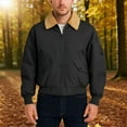 thumbnail image 1 of Bomber Men Jacket Sherpa Outerwear Black Jacket Warm Zip Up Winter Men Clothing, 1 of 5