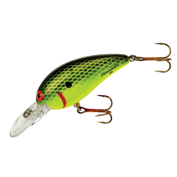 Bomber Model A Crankbait 2 1/8" Chartreuse Black Scales 5/16 oz.