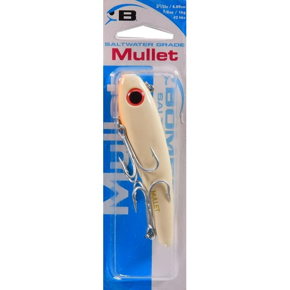 Bomber Mullet Lipless Crankbait 3 1/2" Bone Orange Throat 5/8 oz.