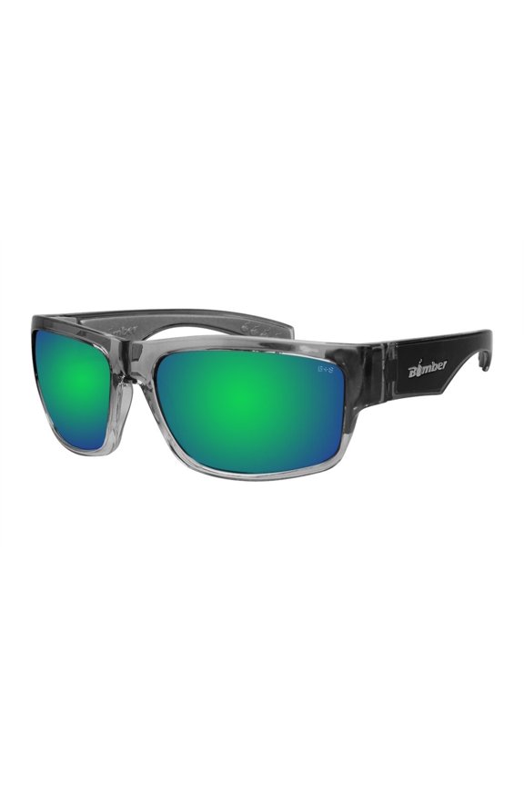 Sunglasses Tiger Bomb 2 Tone Crystal Smoke Frm / Green Mirror Safety Lens / Green Foam