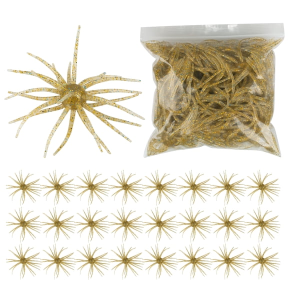 Bombrooster 25-Pack Single Color Sea Urchin Bass Lures, Glitter PET Soft Baits for Drop Shot, Wacky Rig, Ned Rig, Sizes 1.5 / 2.75 / 3.5 / 4 in